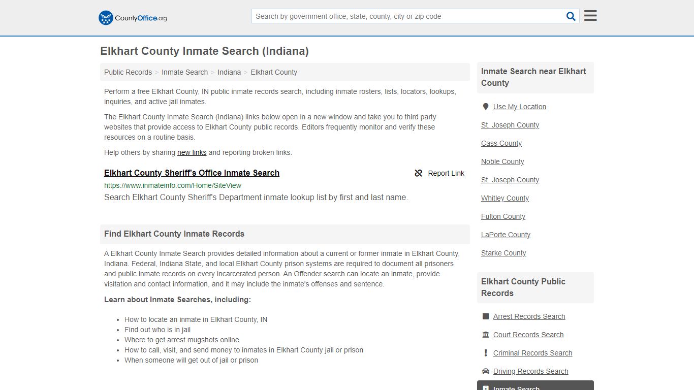 Inmate Search - Elkhart County, IN (Inmate Rosters & Locators)